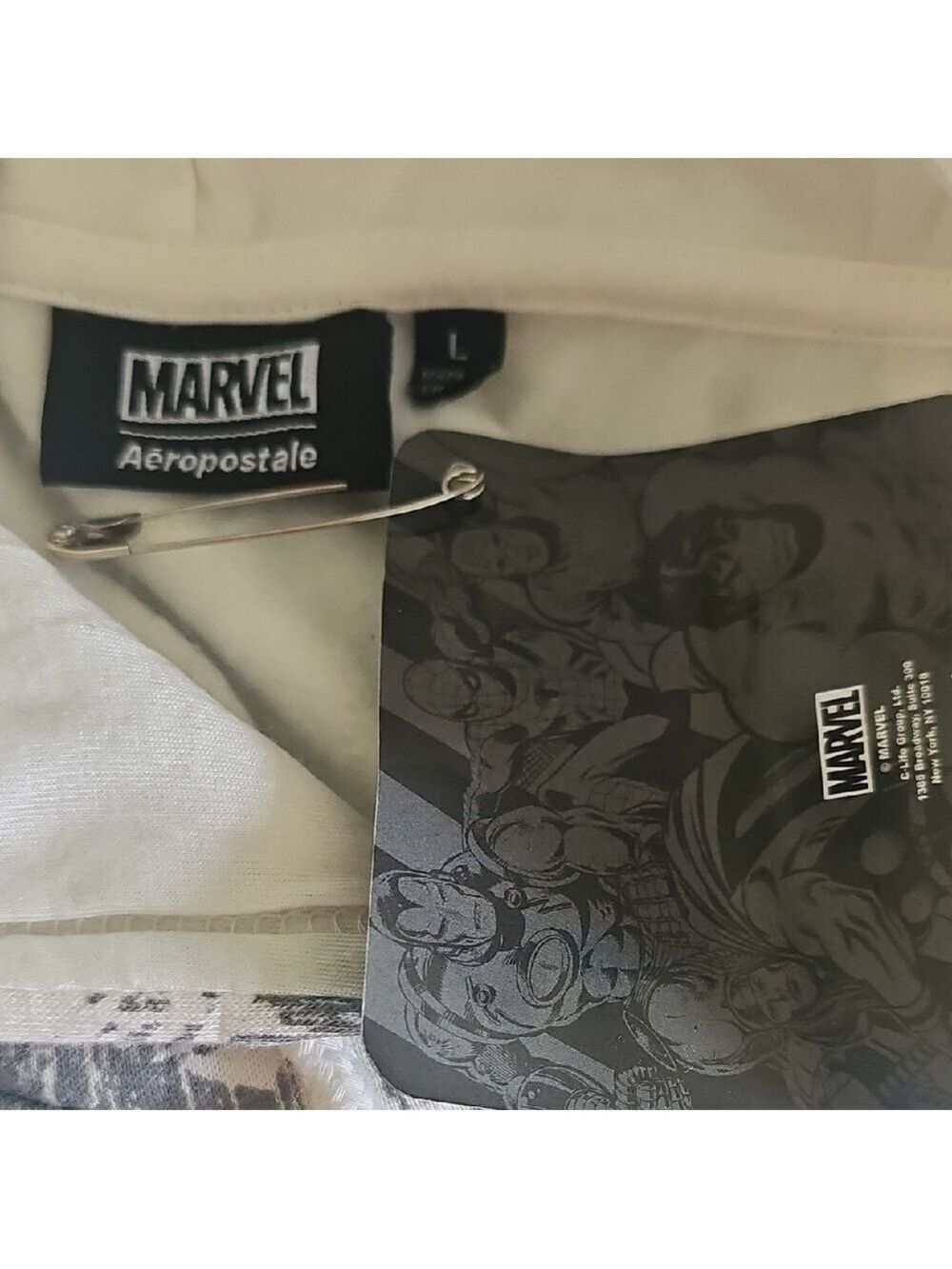 Marvel Men's Graphic Hoodie - Cream and Black - Picture 4 of 5